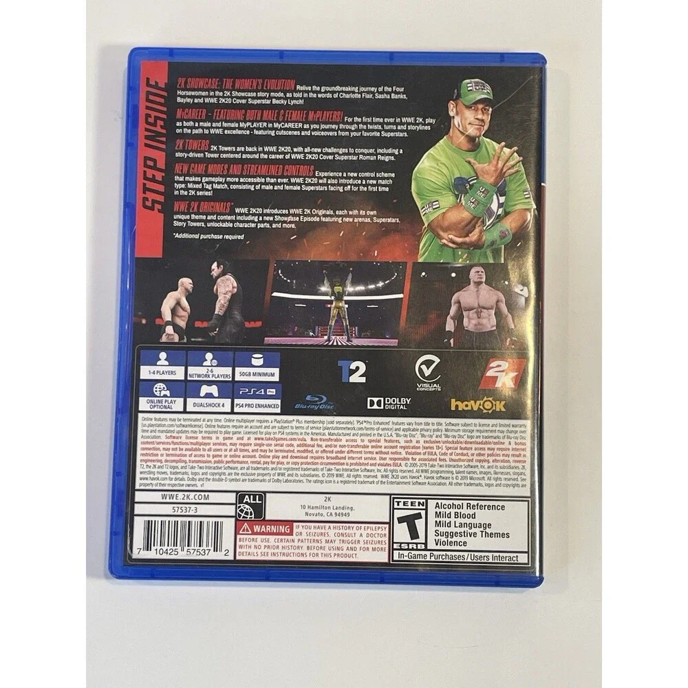 WWE 2K20 Standard Edition PS4 Tested Working Sony PlayStation 4 Complete NICE!